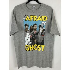 NWT Ghostbusters Movie I Ain't Afraid‎ No Ghost Men's Gray Heather T-Shirt - L